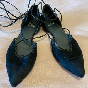 Stuart Weitzman Black Suede Flats